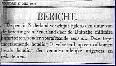 Krantenbericht over de pers in de oorlog.