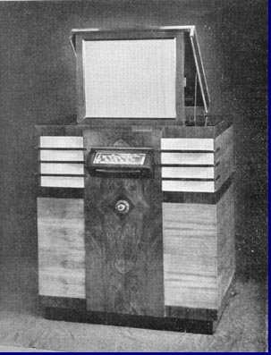 Philips televisie ontvangtoestel in 1938.