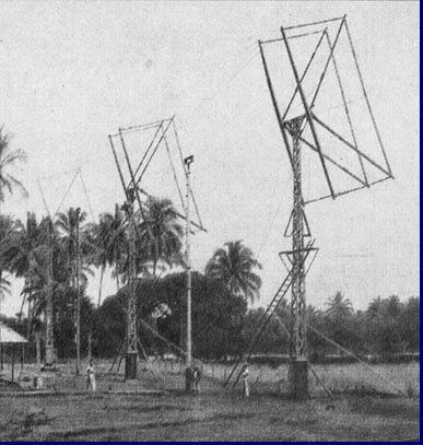 Antennes in Bandoeng ten behoeve van telefoonverbindingen. 
